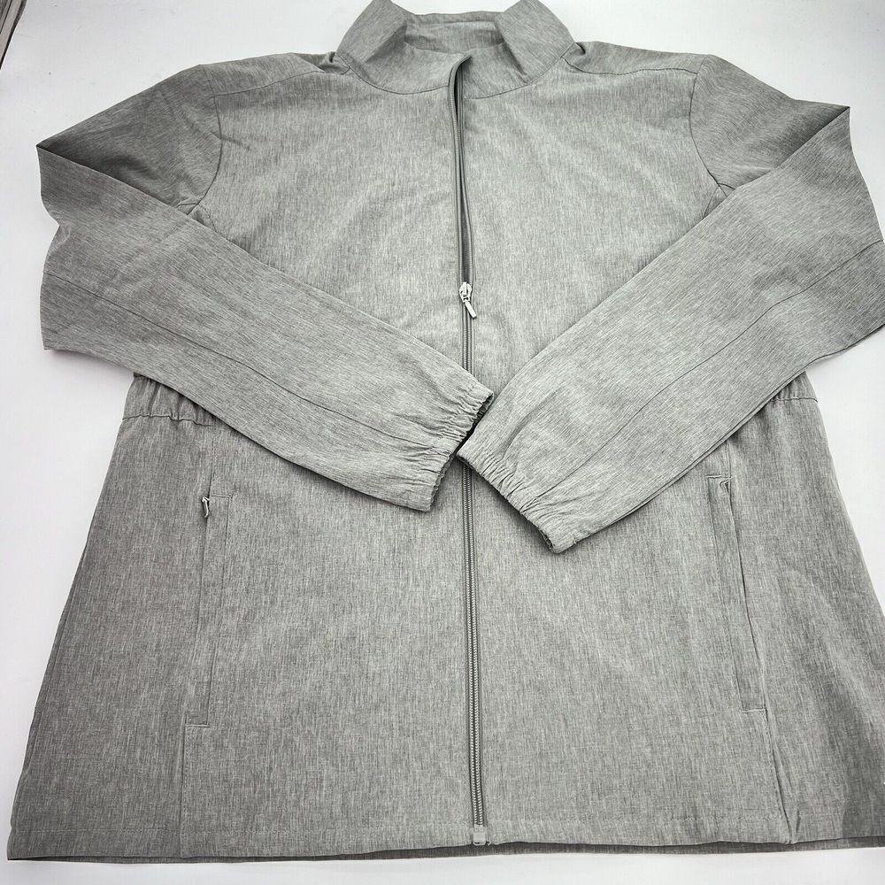 Hang Ten Jacket Adult Large Gray Rain Coat Windbreaker Long Sleeve UPF 50